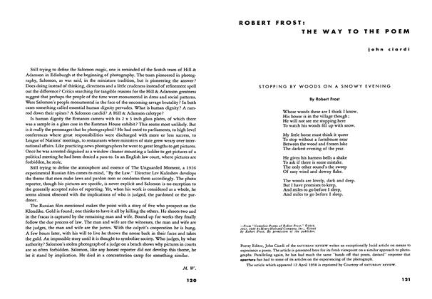 Robert Frost: The Way To The Poem