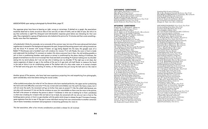 Associations Upon Seeing A Photograph By Ronald Binks, Page 57.