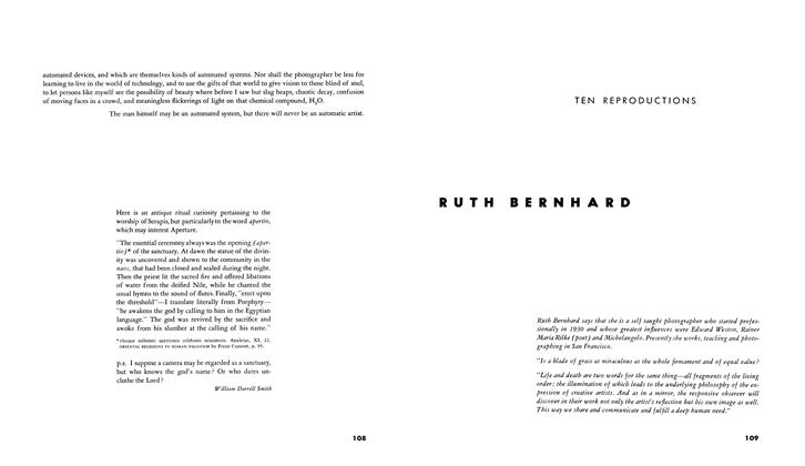 Ruth Bernhard: Ten Reproductions