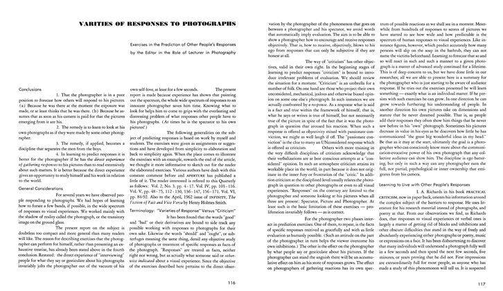 Varities Of Responses To Photographs