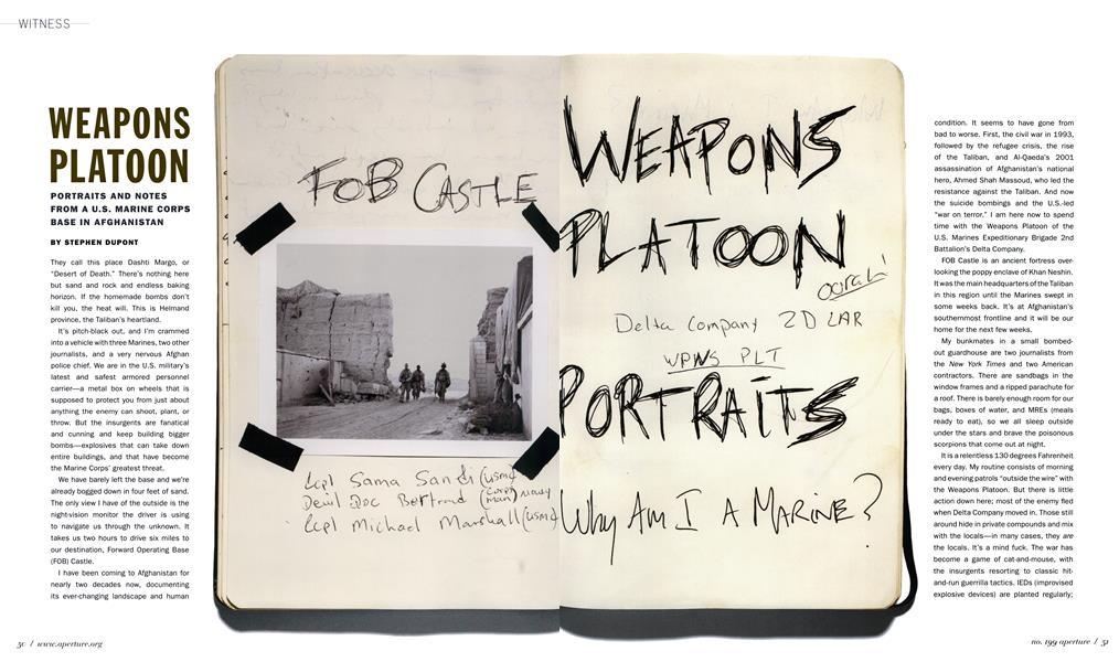 Weapons Platoon: Portraits And Notes From A U.S. Marine Corps Base In Afghanistan